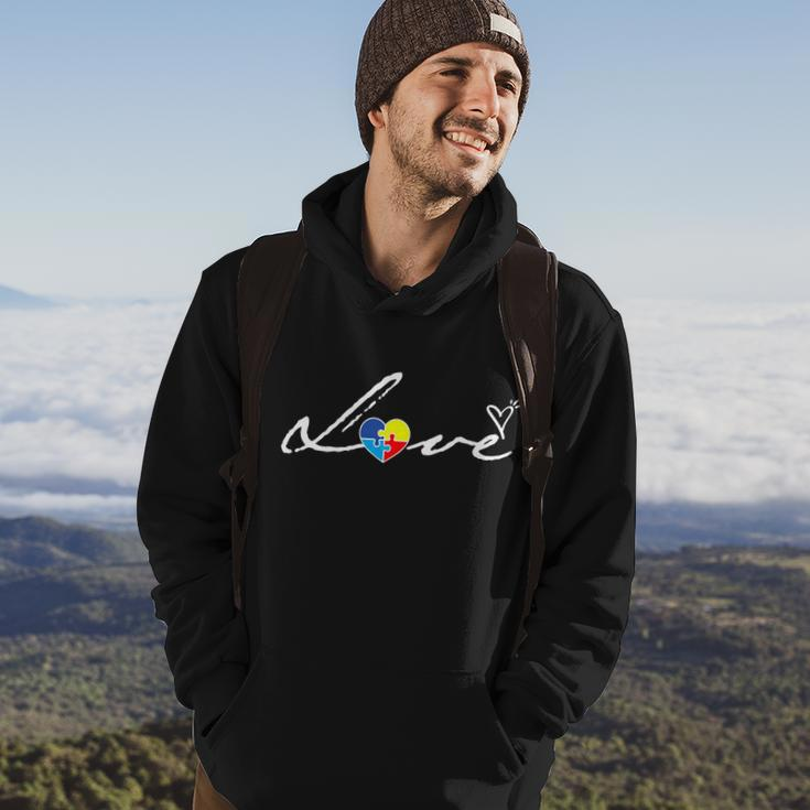 Autism Awareness Puzzle Piece Heart Hoodie Lifestyle