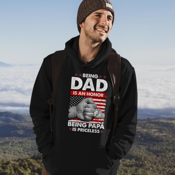 Being Dad Is An Honor Being Papa Is Priceless Usa American Flag Hoodie Lifestyle