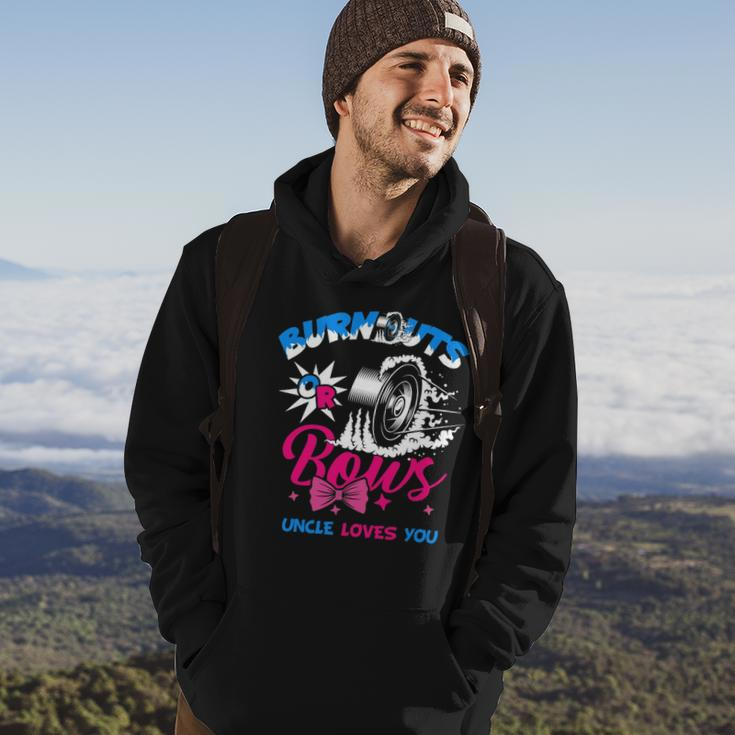 Burnouts Or Bows Gender Reveal Baby Party Announce Uncle Hoodie Lifestyle