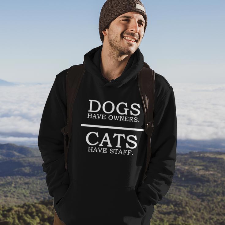 Dogs Have Owners Gift Cats Have Staff Funny Pet Dog Cat Cute Gift Hoodie Lifestyle