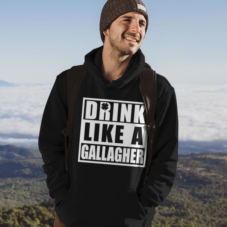 Drink Like A Gallagher Funny St Patricks Day Irish Clover Hoodie Lifestyle