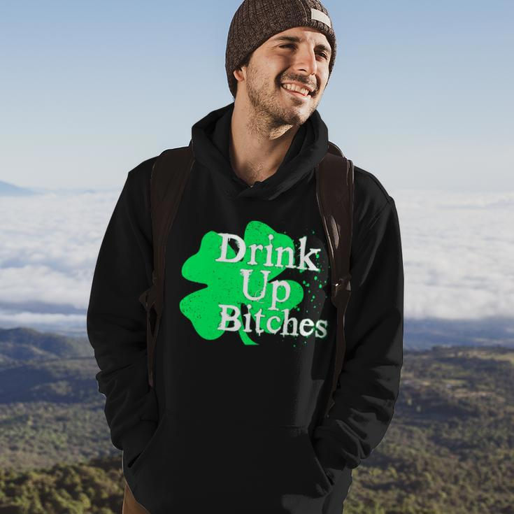 Drink Up Bitches St Patricks Day Clover Hoodie Lifestyle