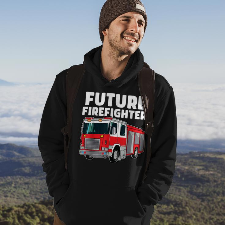 Firefighter Future Firefighter Fire Truck Theme Birthday Boy V2 Hoodie Lifestyle