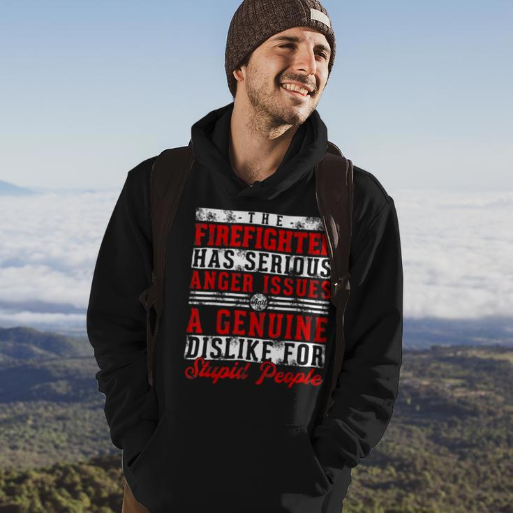 Firefighter This Firefighter Has Serious Anger Genuine Funny Fireman Hoodie Lifestyle