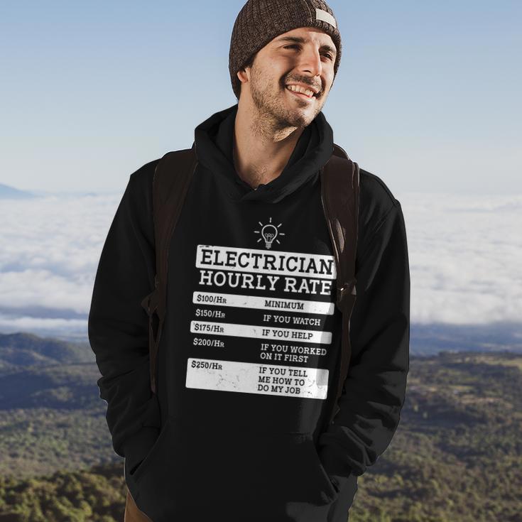 Funny Electrician Hourly Rate List Hoodie Lifestyle