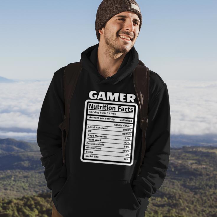 Gamer Nutriotion Facts Hoodie Lifestyle