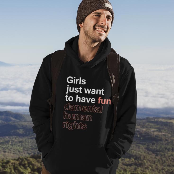 Girls Just Want To Have Fundamental Human Rights Feminist V2 Hoodie Lifestyle