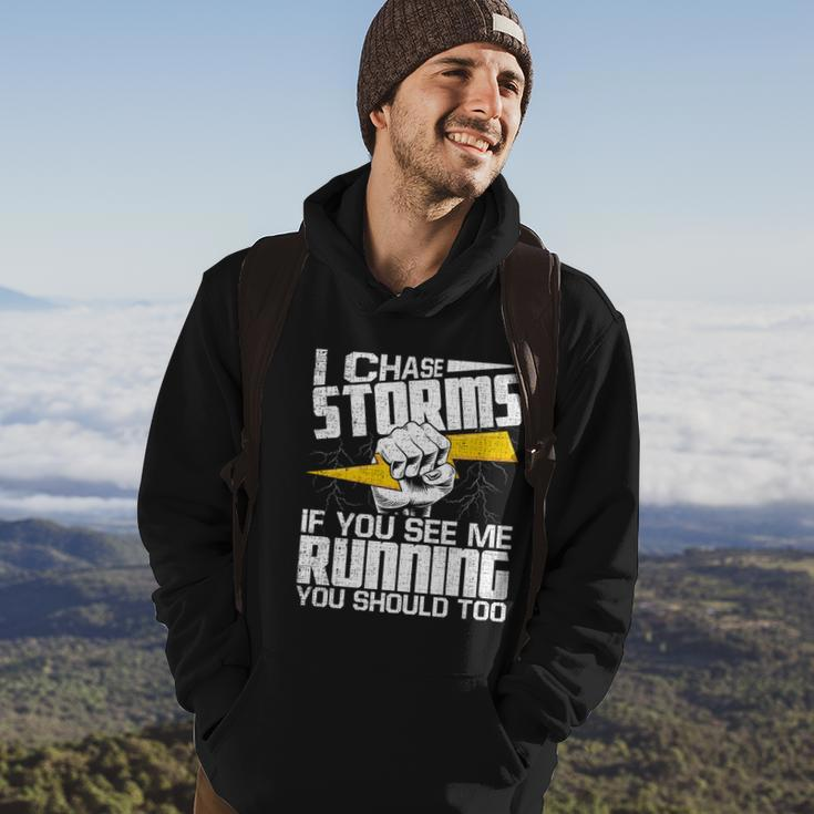 I Chase Storms Cute Gift Tornado Chaser Hurricane Hunter Meteorology Gift Hoodie Lifestyle