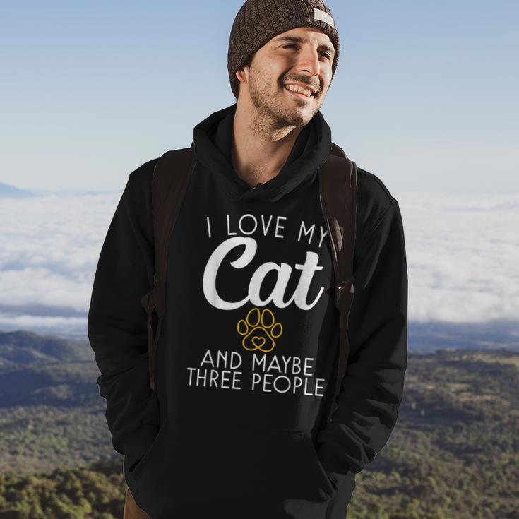 I Love My Cat And Maybe Three People Kitty Cat Lover Hoodie Lifestyle