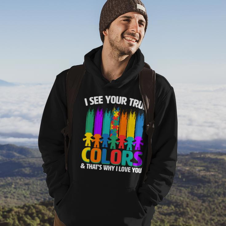 I See Your True Colors Autism Awareness Support Hoodie Lifestyle