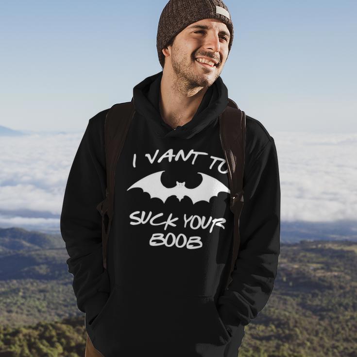 I Vant To Suck Your Boobs Vampire Bat Halloween Hoodie Lifestyle