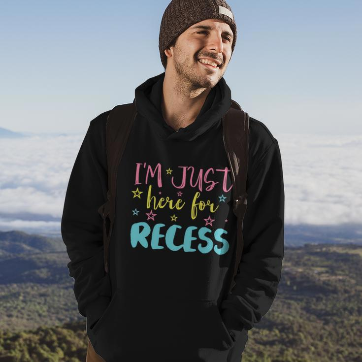 Im Just Here For Recess Funny School Break Student Teachers Graphics Plus Size Hoodie Lifestyle