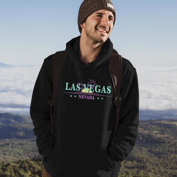 Las Vegas Retro Sunset Palm Trees Hoodie Lifestyle