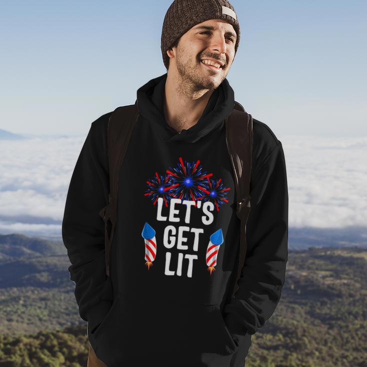 Lets Get Lit 4Th Of July With Fireworks Gift Hoodie Lifestyle
