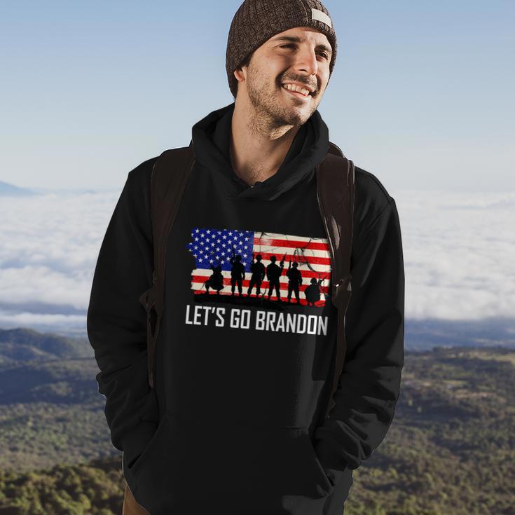 Lets Go Brandon Military Troops American Flag Tshirt Hoodie Lifestyle