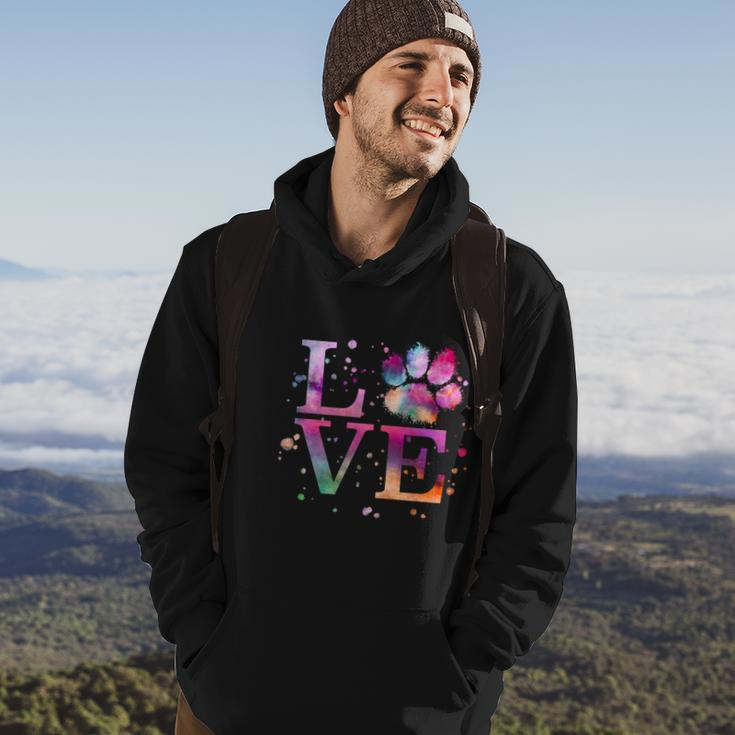 Love Dog Paw Print Colorful National Animal Shelter Week Gift Hoodie Lifestyle