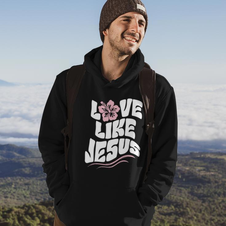 Love Like Jesus Religious God Christian Words Cool Gift Hoodie Lifestyle