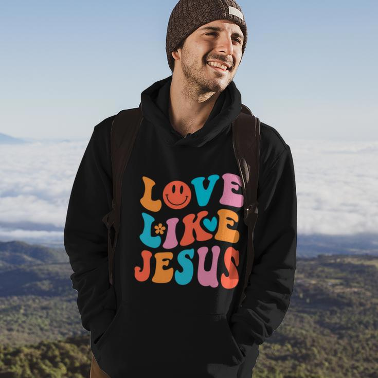 Love Like Jesus Religious God Christian Words Gift V2 Hoodie Lifestyle