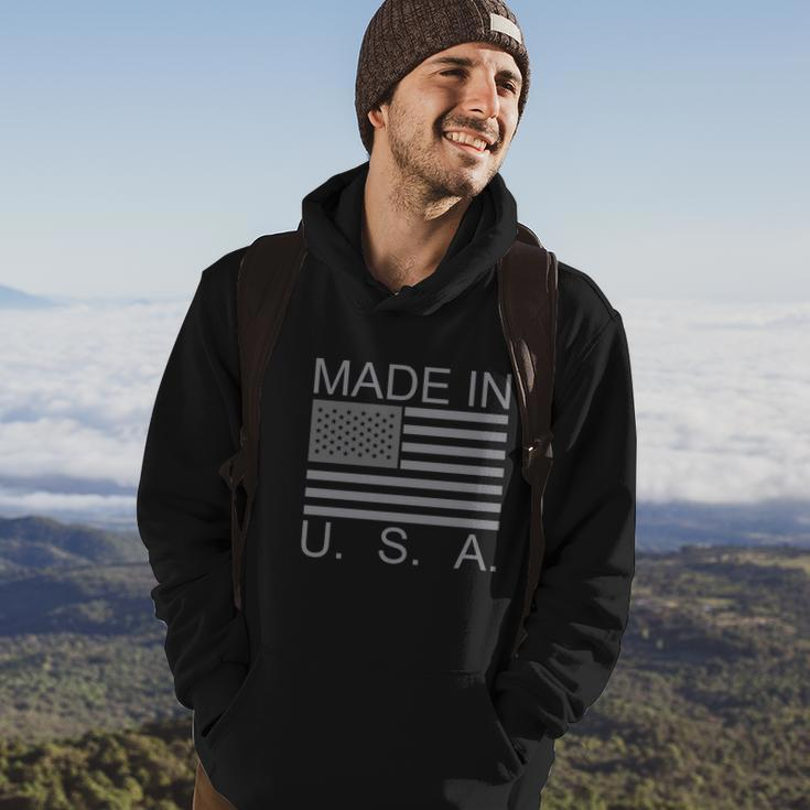 Made In Usa American Flag Grey Hoodie Lifestyle