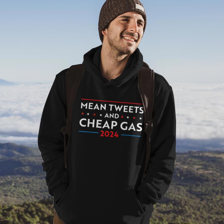 Mean Tweets And Cheap Gas Funny 2024 Pro Trump Hoodie Lifestyle