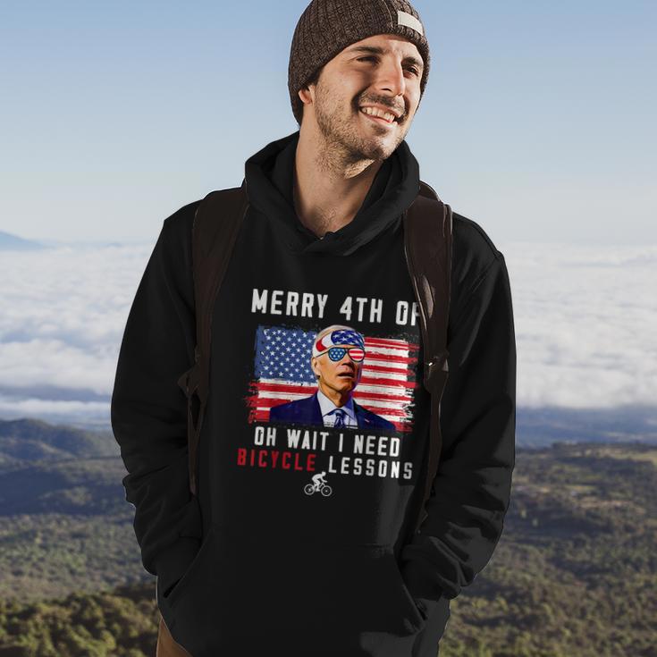 Merry 4Th Of July Biden Bike Bicycle Falls Off Anti Biden V8 Hoodie Lifestyle