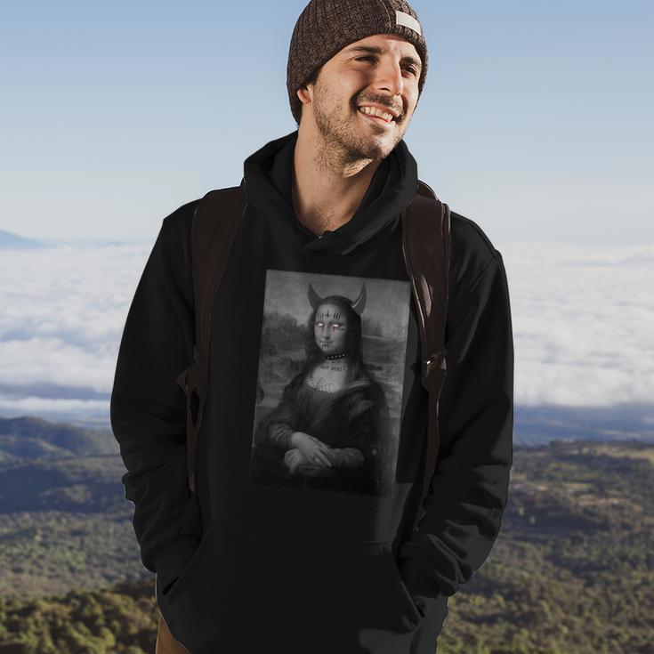 Mona Lisa Devil Painting Hoodie Lifestyle