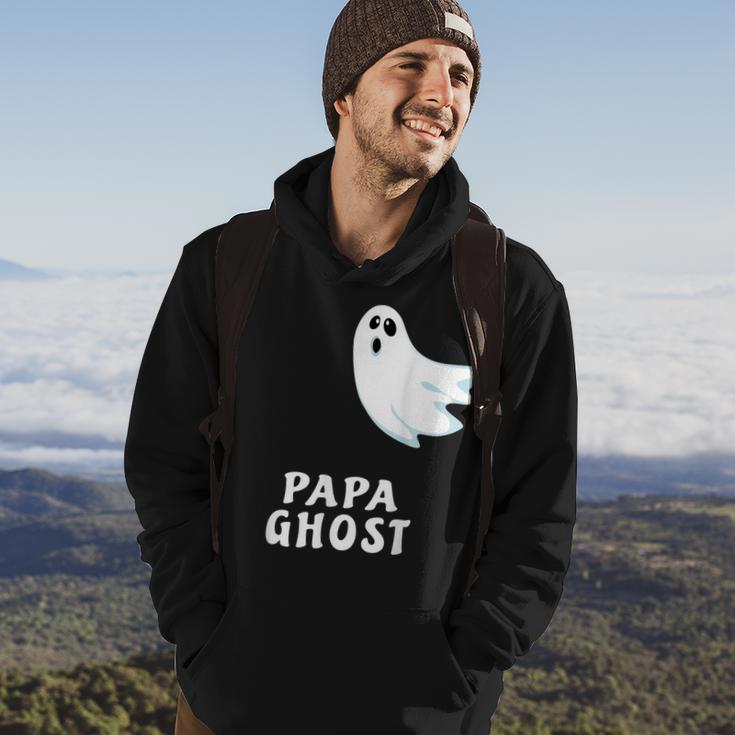 Papa Ghost Funny Spooky Halloween Ghost Halloween Dad Hoodie Lifestyle