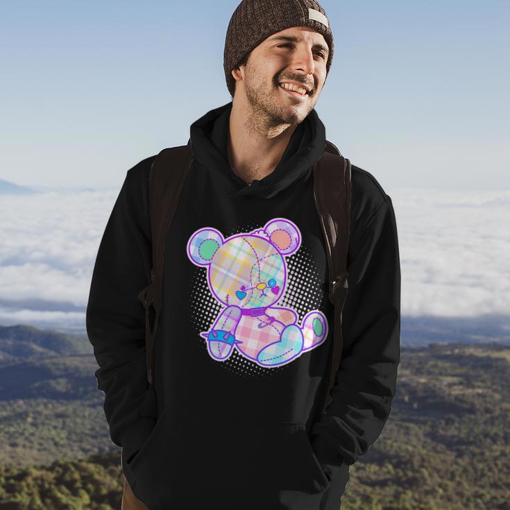 Pastel Kawaii Cute Goth Punk Teddy Bear Hoodie Lifestyle