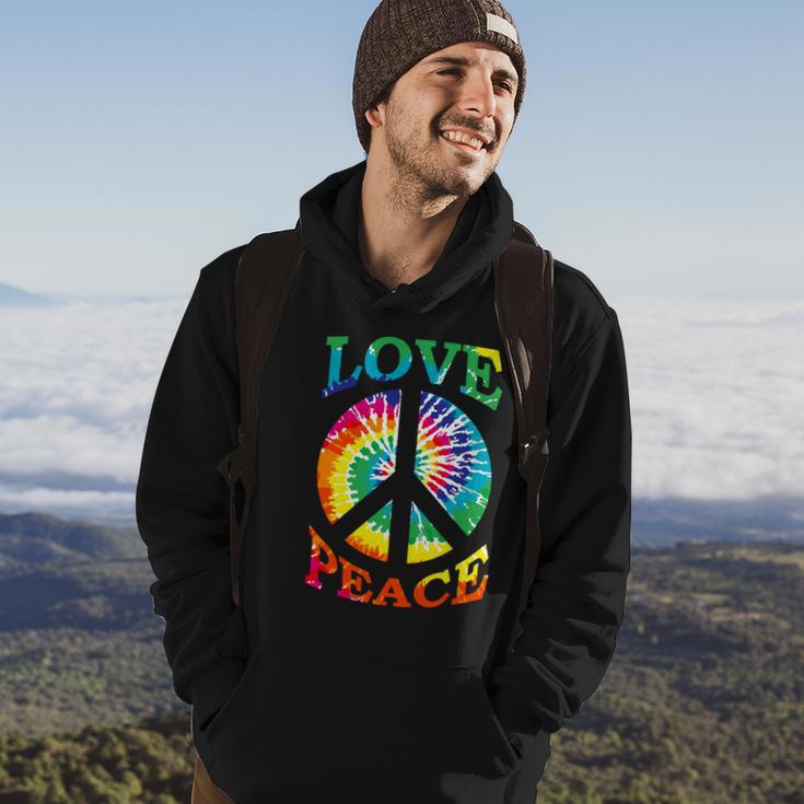 Peace Sign Love Retro 60S 70S Tie Dye Hippie Costume Hoodie Lifestyle