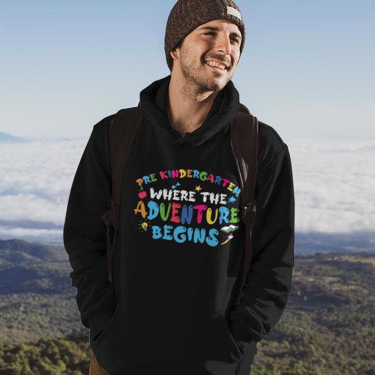 Prek Where The Adventure Begins Back To School First Day Of School Hoodie Lifestyle