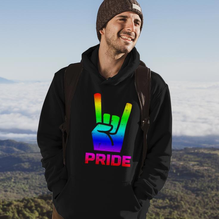 Rainbow Rock Hand Sign Pride Punk Gay Flag Lgbtq Men Women Gift Hoodie Lifestyle