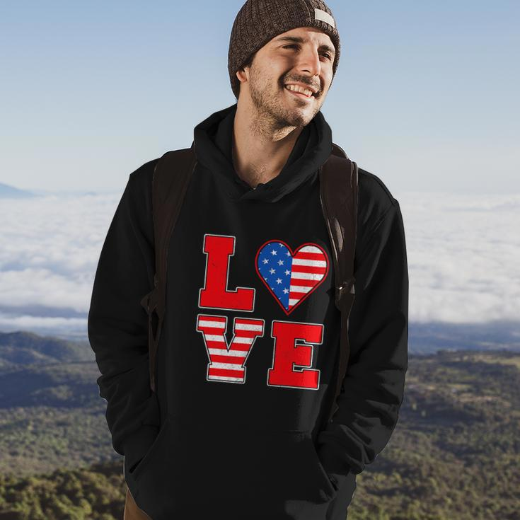 Red White And Blue For 4Th Of July American Flag Hoodie Lifestyle