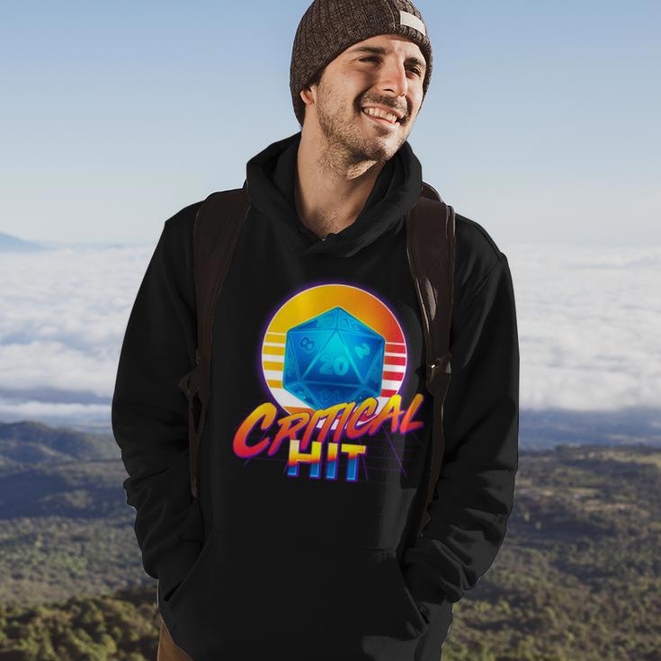 Retro 80S Dnd Critical Hit Hoodie Lifestyle