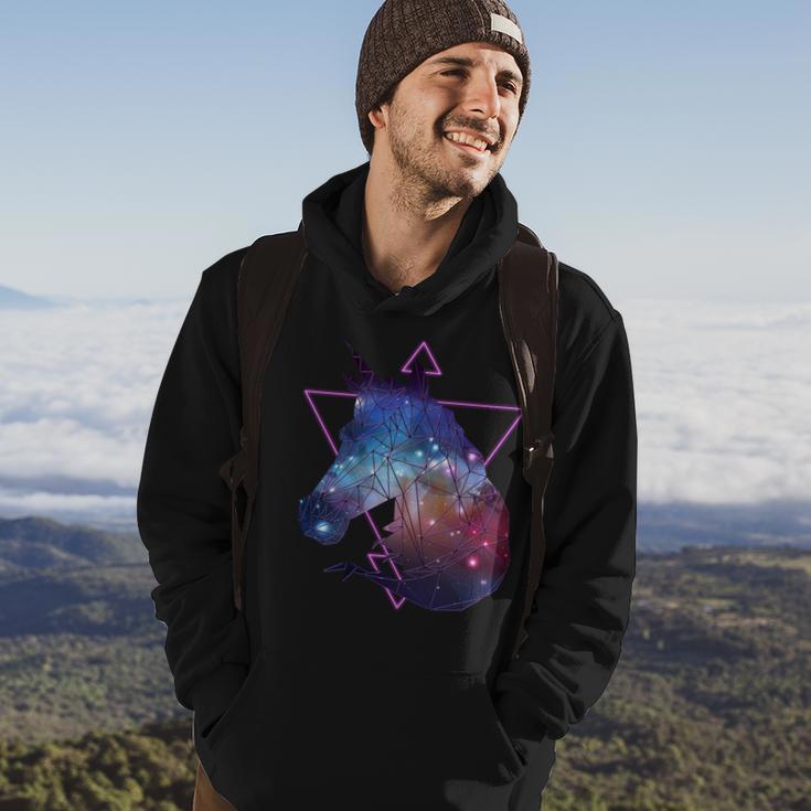 Retro Eighties Polygon Galaxy Unicorn Hoodie Lifestyle