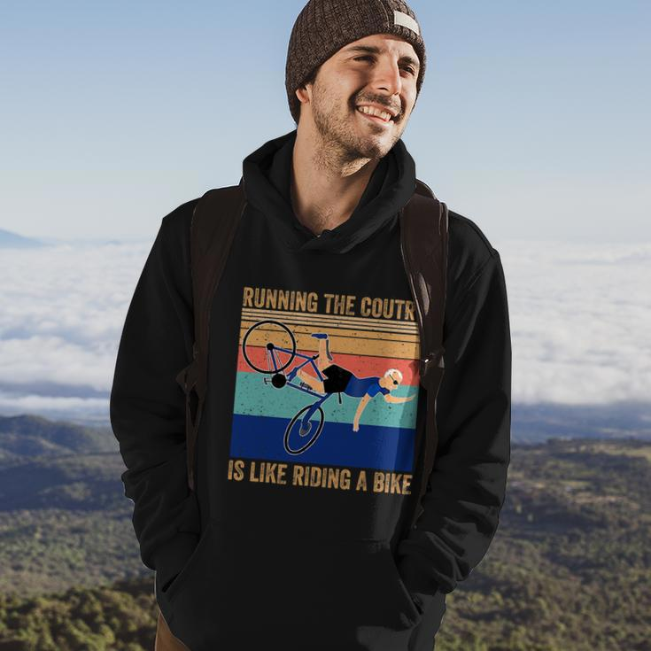 Running The Coutry Is Like Riding A Bike Joe Biden Vintage Funny Biden Hoodie Lifestyle