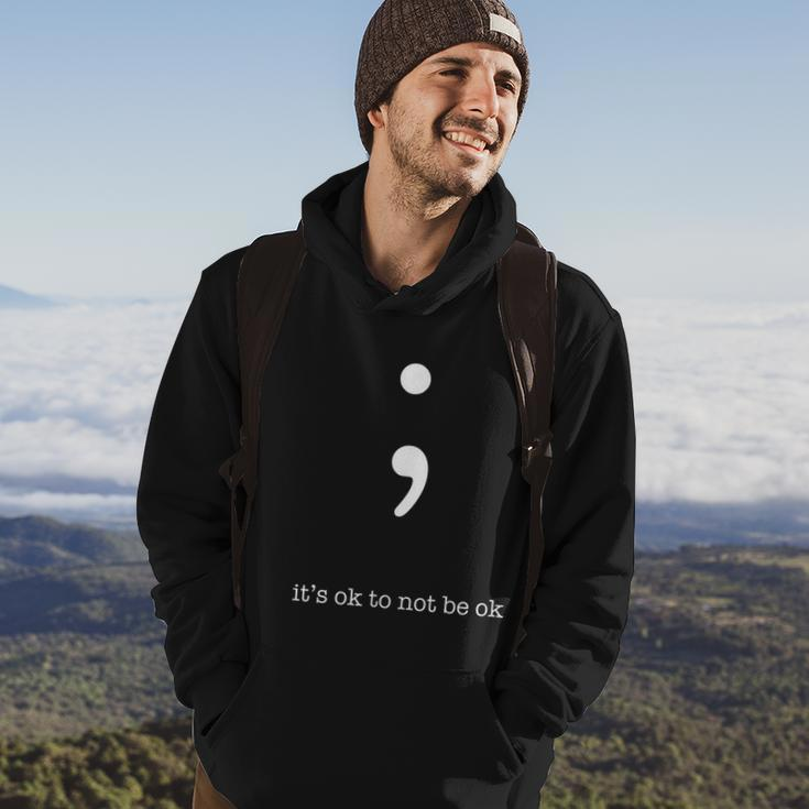 Semicolon Its Ok To Not Be Ok Mental Health Awareness Hoodie Lifestyle