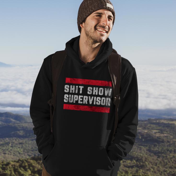 Shit Show Supervisor Sarcastic Distressed V2 Hoodie Lifestyle