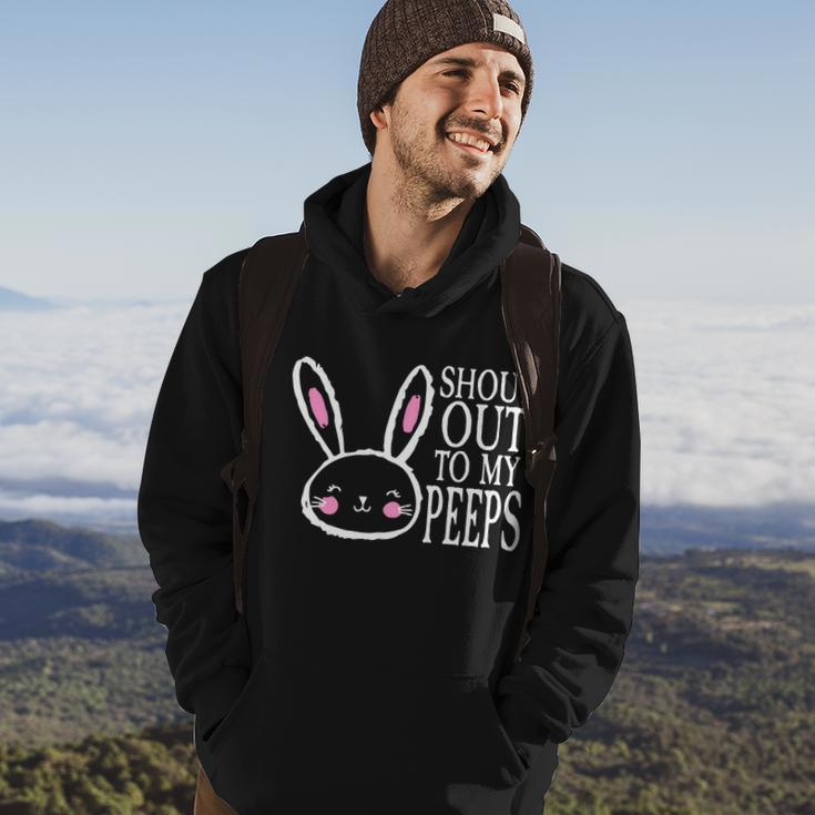 Shout Out To My Peeps Funny Easter Bunny Design Hoodie Lifestyle