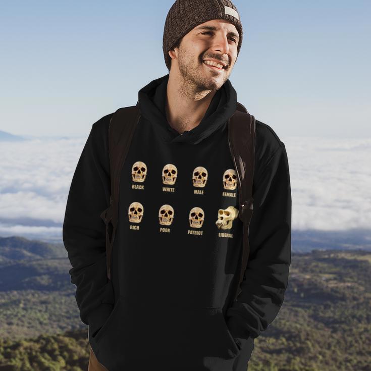 Skulls Of Modern America Funny Liberal Monkey Skull Hoodie Lifestyle