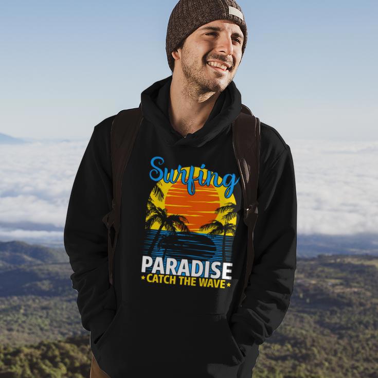 Surfing Paradise Catch The Wave Summer Time Surf Hoodie Lifestyle