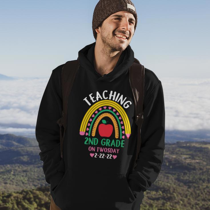 Teaching 2Nd Grade On Twosday 2Gift22gift22 Date Cute 2022 Teacher Gift Hoodie Lifestyle