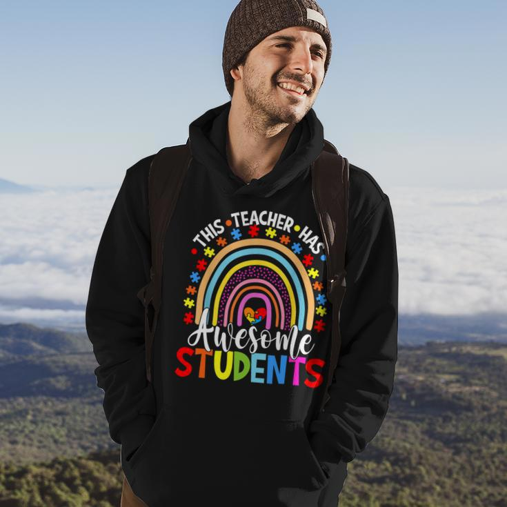 This Teacher Has Awesome Students Rainbow Autism Awareness Hoodie Lifestyle