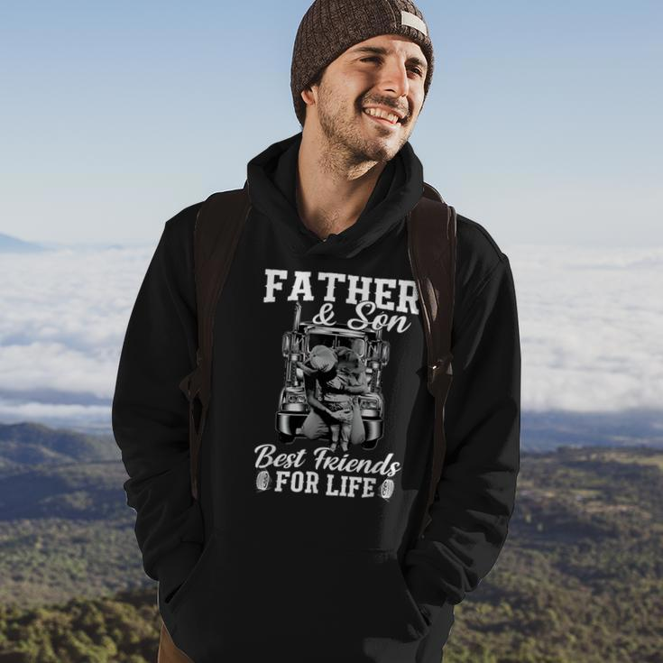 Trucker Trucker Fathers Day Father And Son Best Friends For Life Hoodie Lifestyle