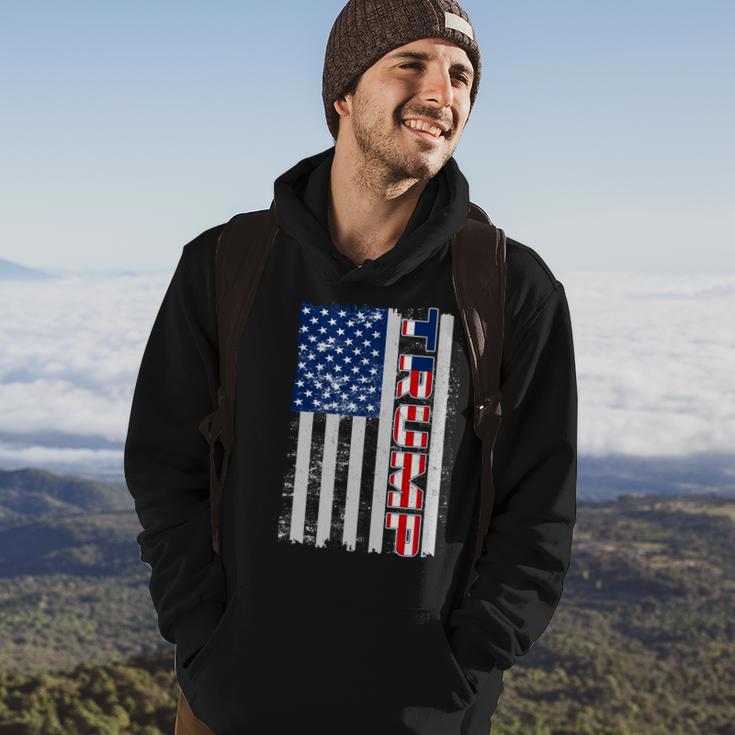 Trump Distressed Usa Flag Hoodie Lifestyle