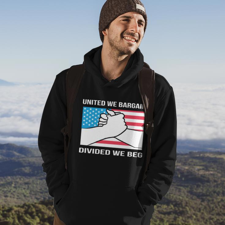 United We Bargain Divided We Beg Union Worker Pride Us Flag Gift Hoodie Lifestyle