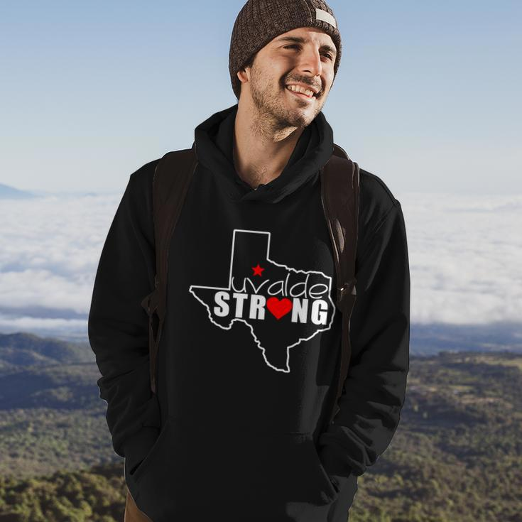 Uvalde Strong Texas Map Heart Hoodie Lifestyle