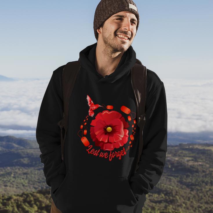 Veterans Day Lest We Forget Red Poppy Flower Usa Memorial Cool Gift Hoodie Lifestyle