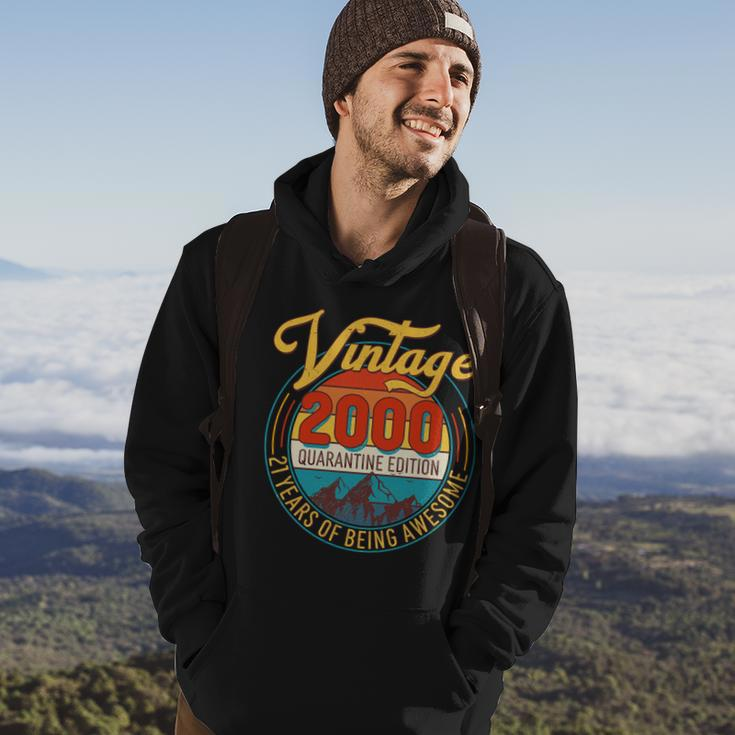 Vintage 2000 Quarantine Edition 21 Years Of Being Awesome Birthday Hoodie Lifestyle