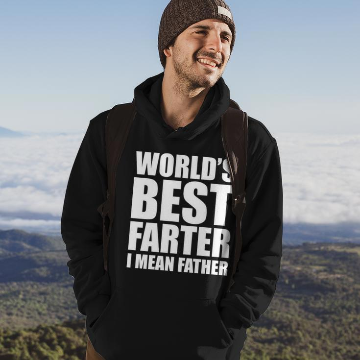 Worlds Best Farter I Mean Father Funny Dad Logo Hoodie Lifestyle