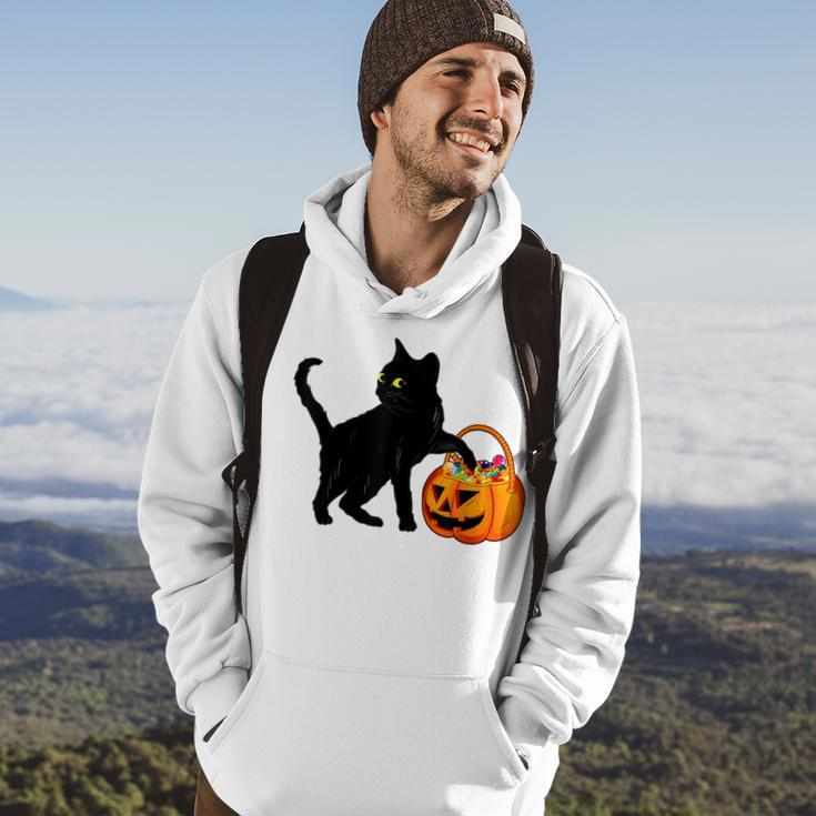 Halloween Black Cat Jack O Lantern Pumpkin Sweet Candy Hoodie Lifestyle